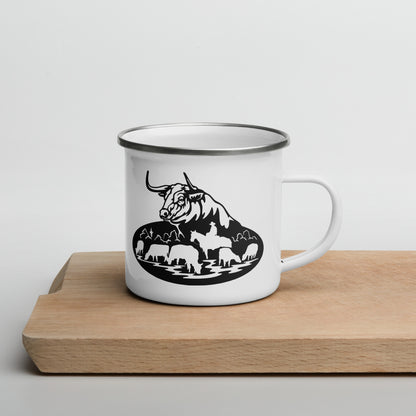 Enamel Mug "Cowboy and Cattle"