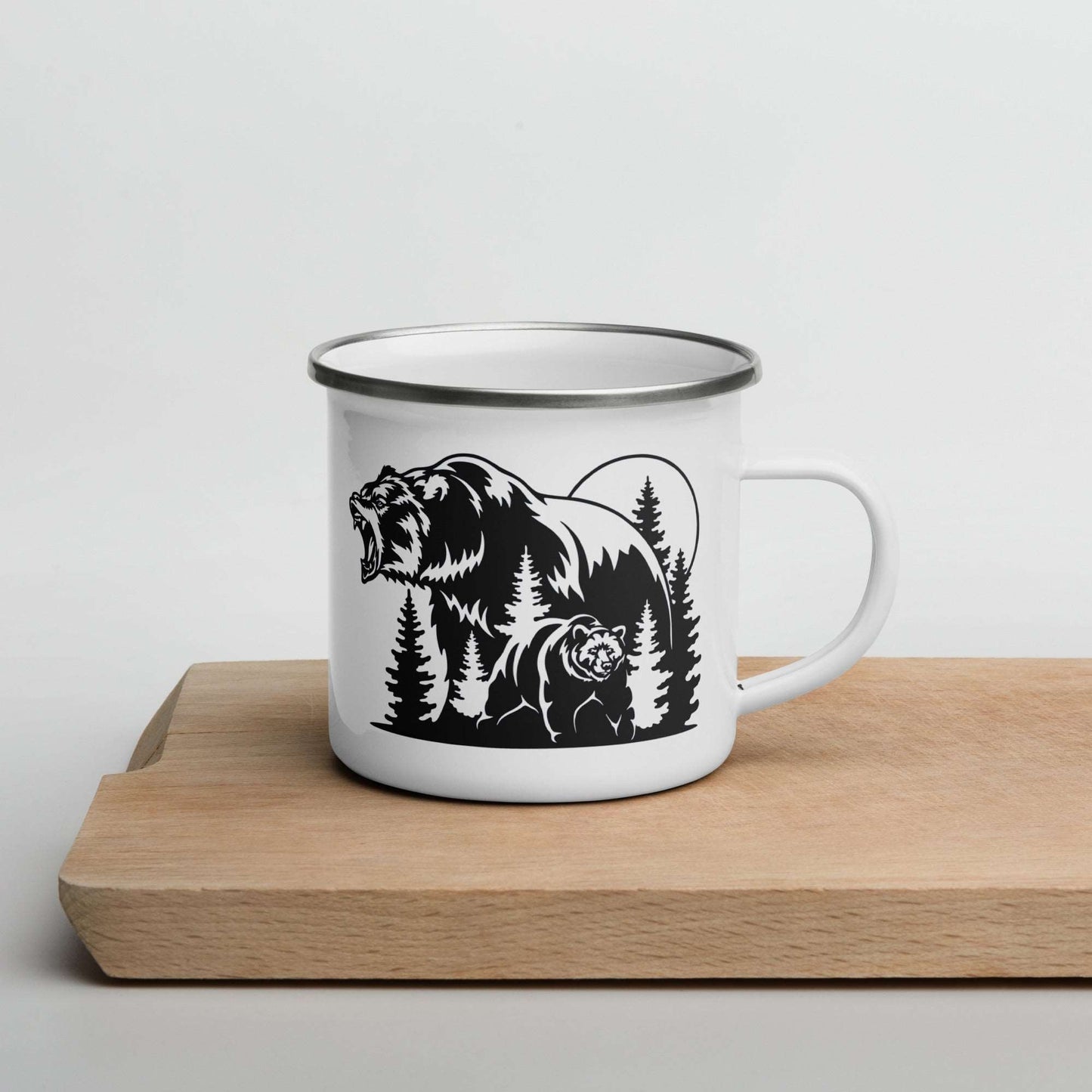 Enamel Mug "Grizzly family in the Wild"