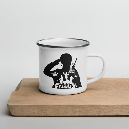 Enamel Mug "Salute to the Brave"