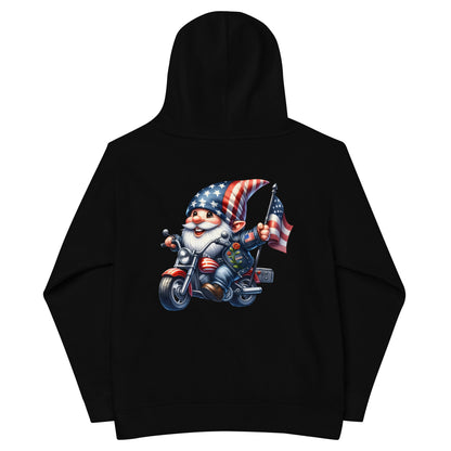 Patriotic Kids Hoodie "American Gnome Biker" H300025