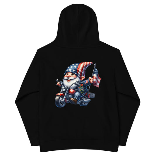 Patriotic Kids Hoodie "American Gnome Biker" H300025