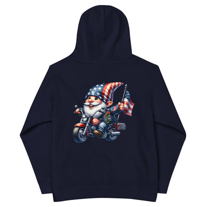 Patriotic Kids Hoodie "American Gnome Biker" H300025