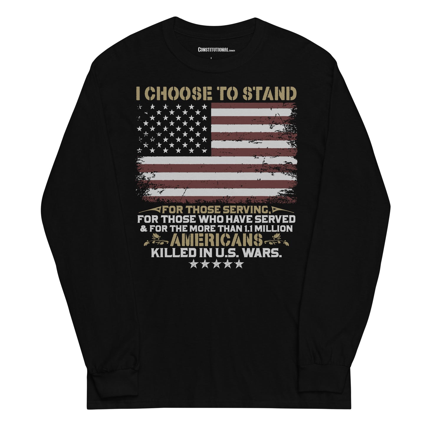 Men Long-Sleeved Shirt "I Choose To Stand"