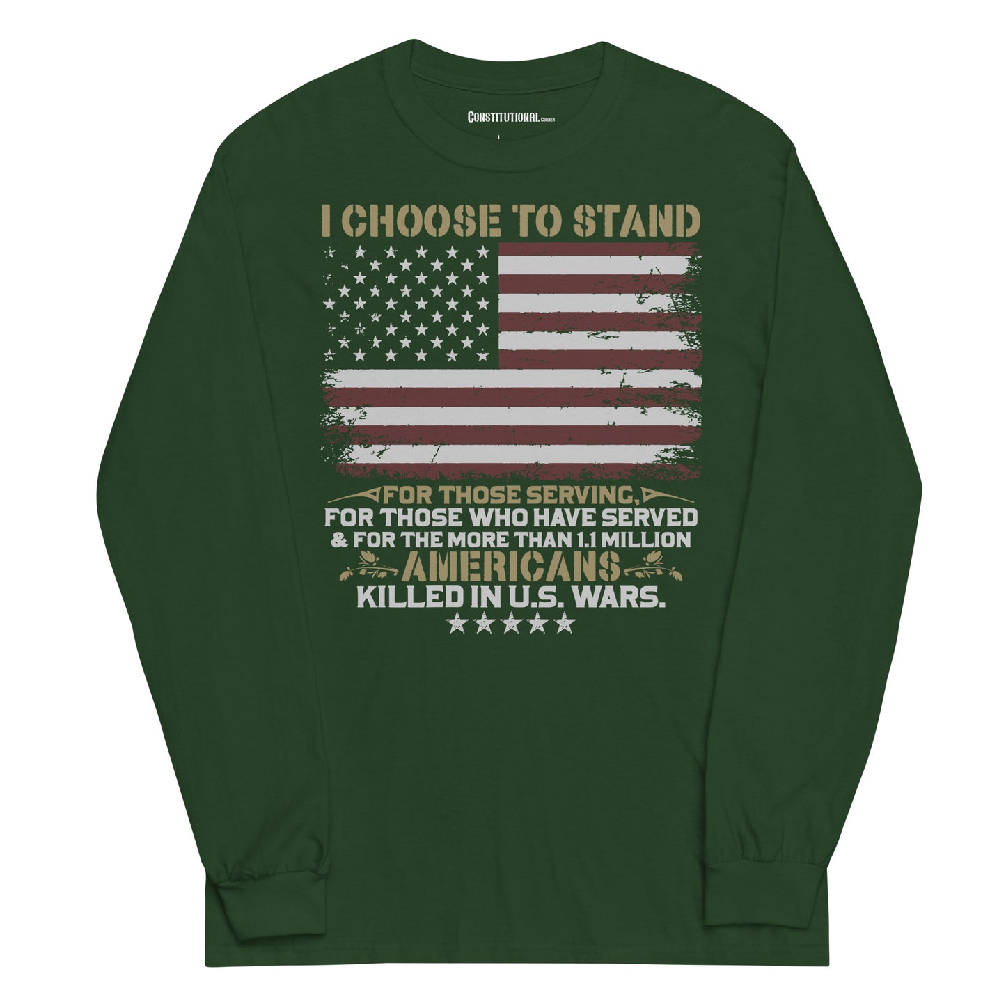 Men Long-Sleeved Shirt "I Choose To Stand"