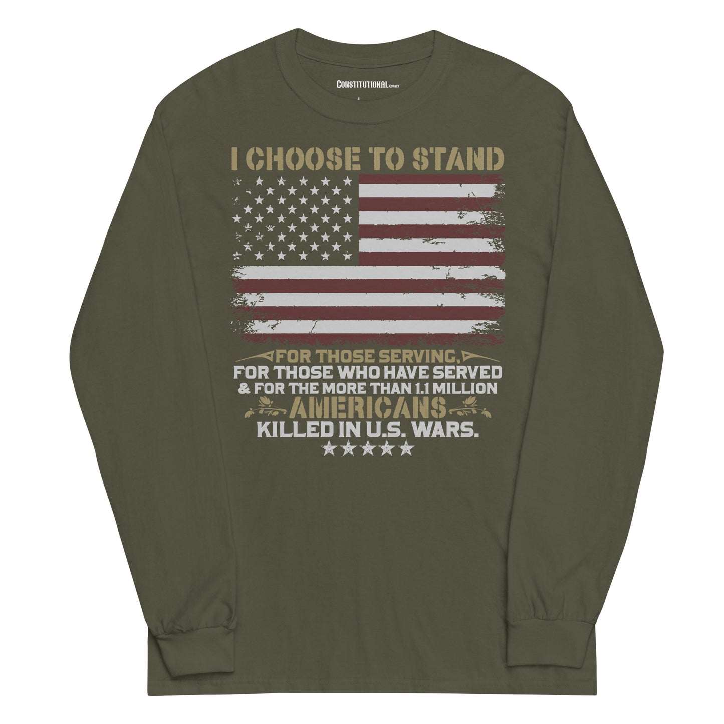 Men Long-Sleeved Shirt "I Choose To Stand"