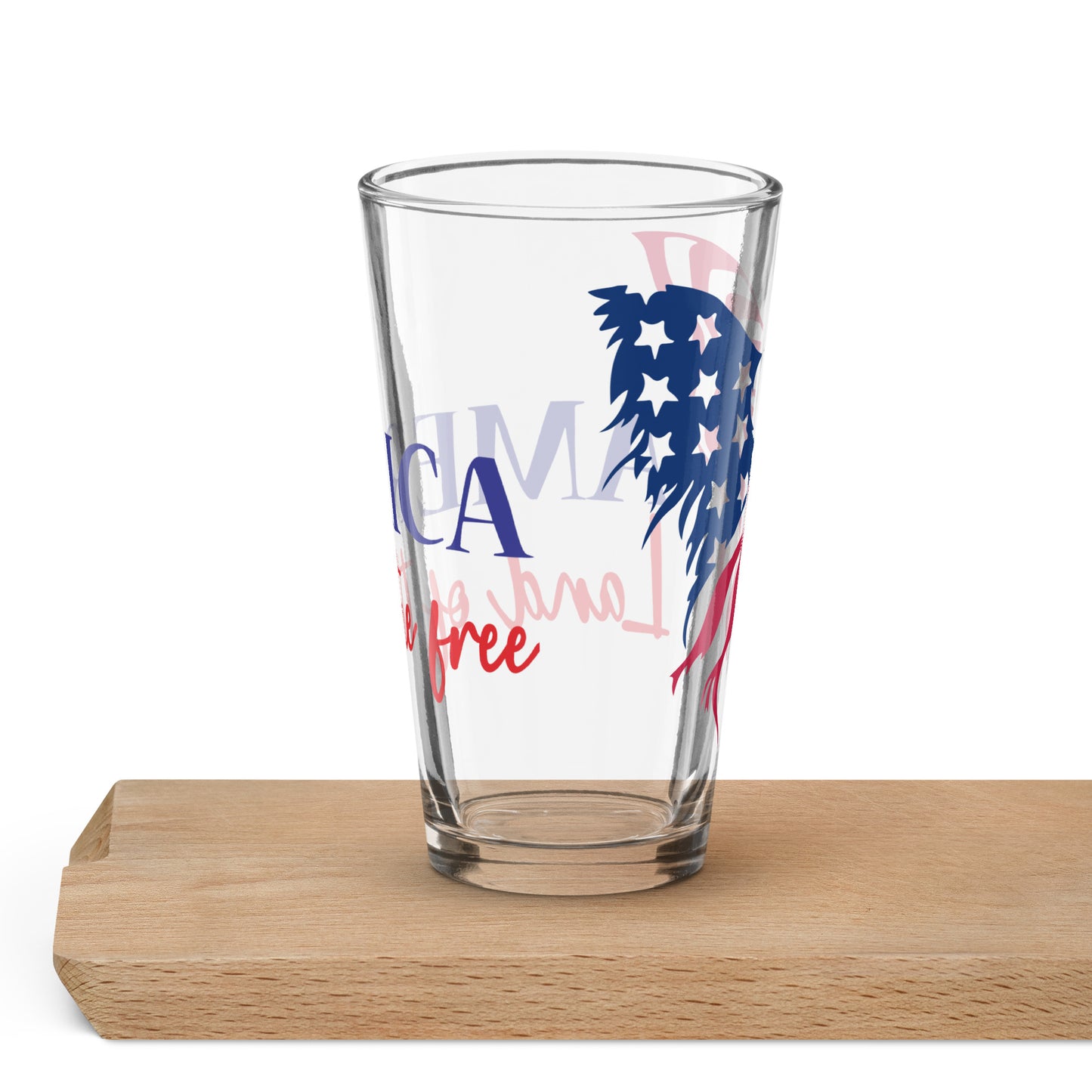 Shaker Pint Glass "Eagle - Land of the free"