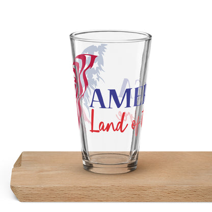 Shaker Pint Glass "Eagle - Land of the free"