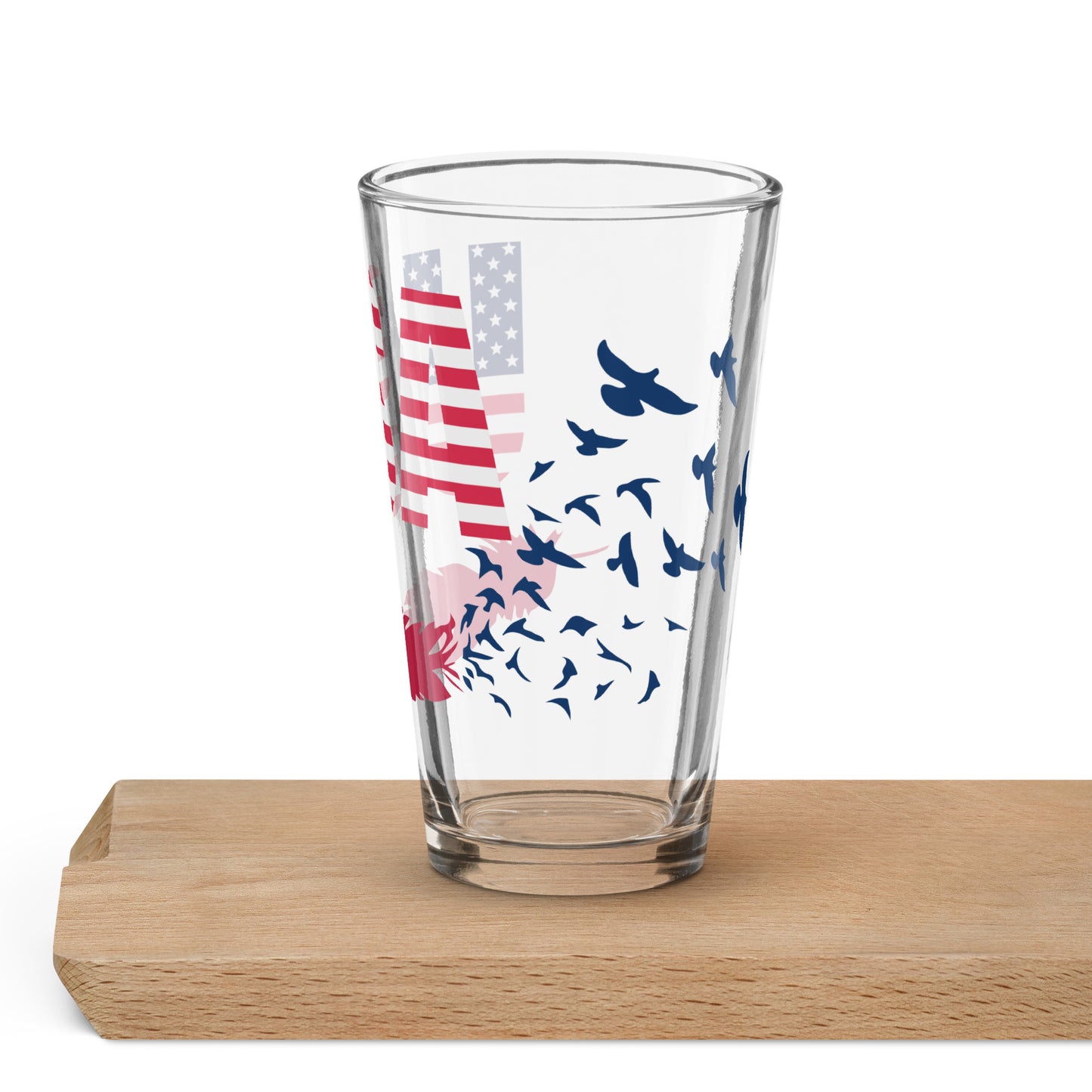 Shaker Pint Glass "USA Feather"