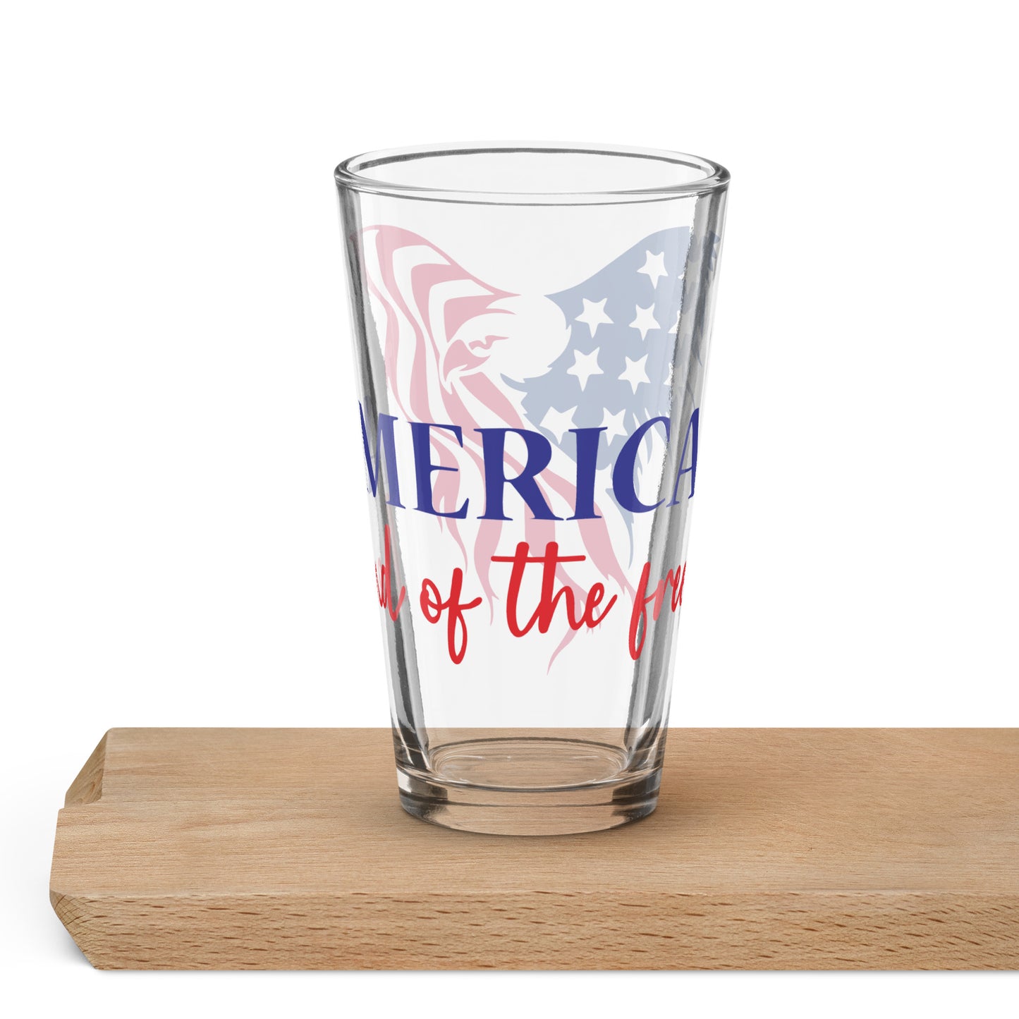 Shaker Pint Glass "Eagle - Land of the free"