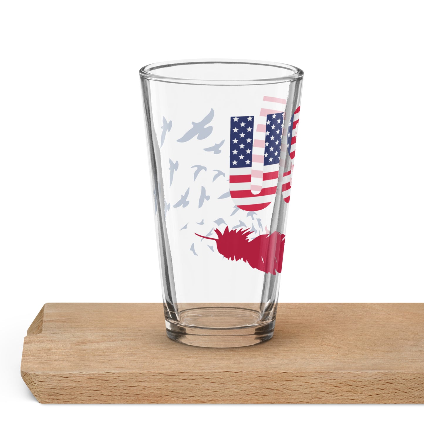 Shaker Pint Glass "USA Feather"