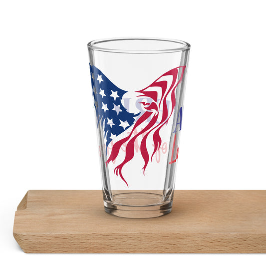 Shaker Pint Glass "Eagle - Land of the free"