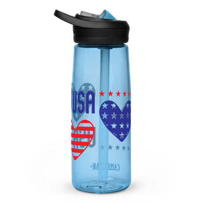 BPA-free Sports Water Bottle "USA Heart"