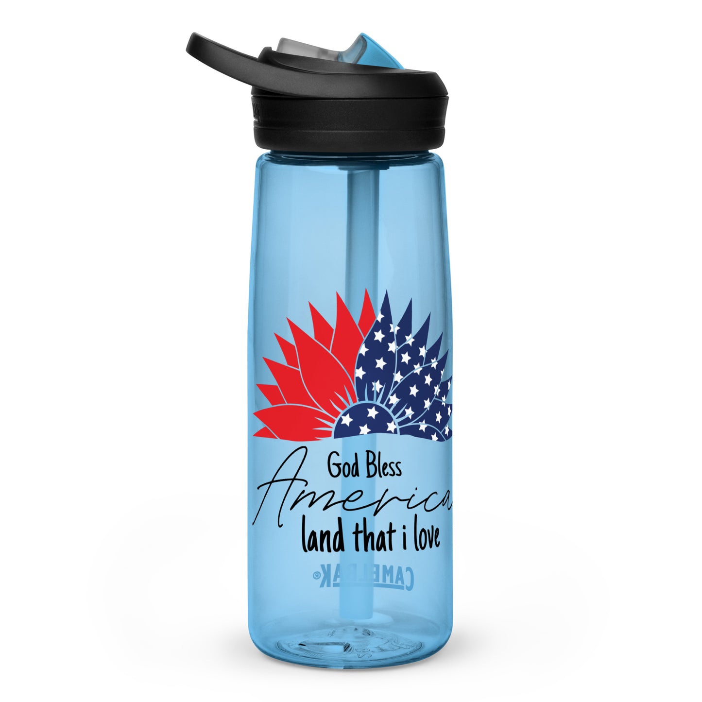 BPA-free Sports Water Bottle "God Bless America"