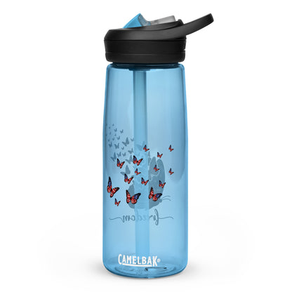 BPA-free Sports Water Bottle "let Freedom fly Butterfly"