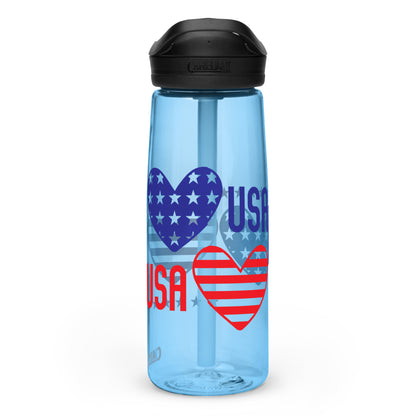 BPA-free Sports Water Bottle "USA Heart"