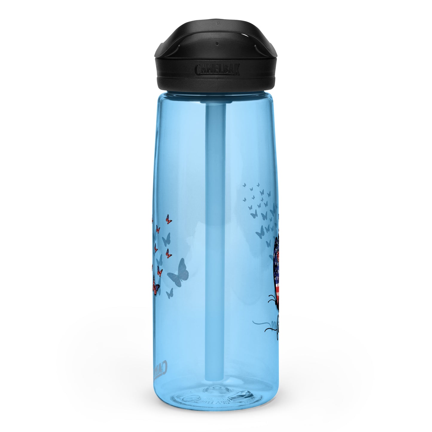 BPA-free Sports Water Bottle "let Freedom fly Butterfly"