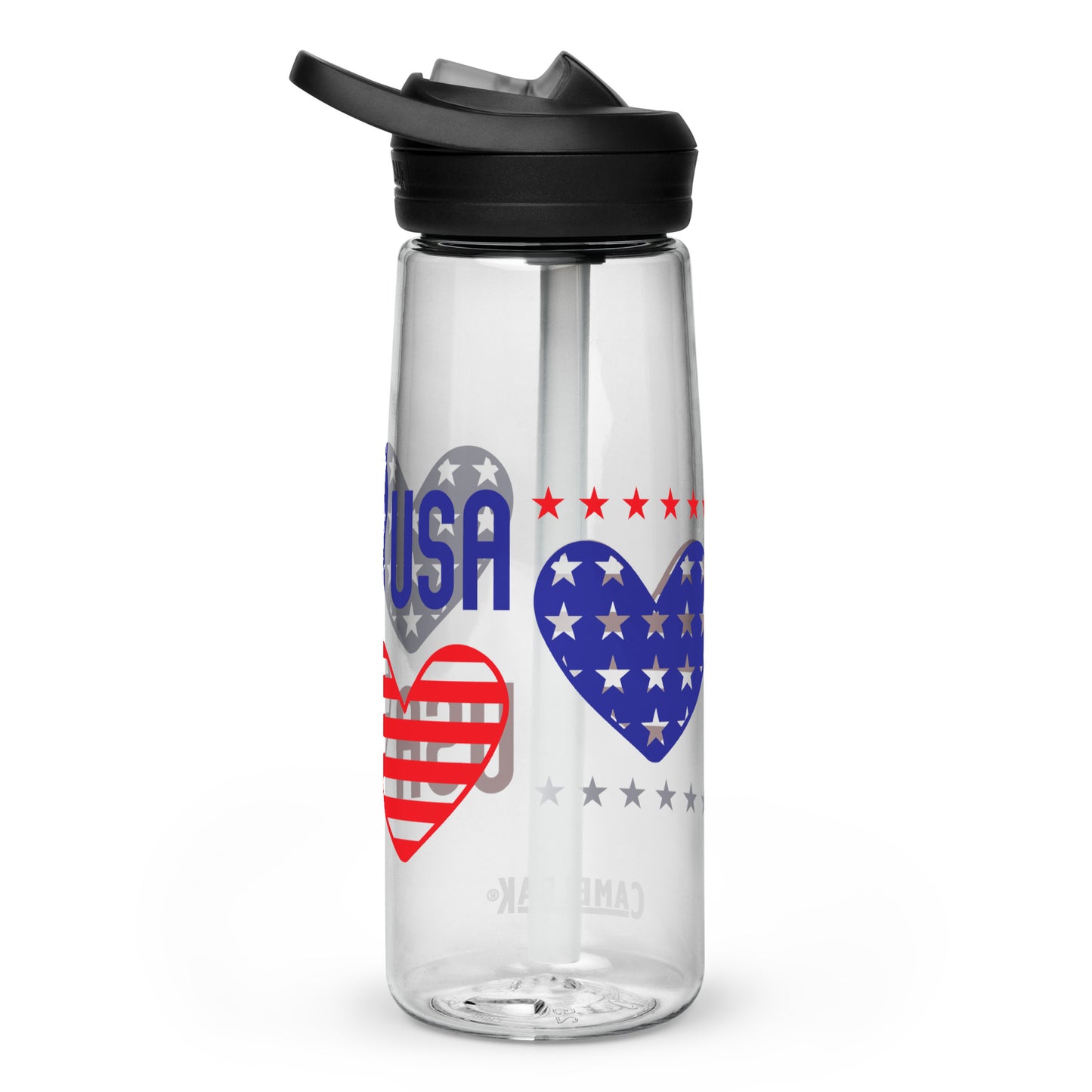 BPA-free Sports Water Bottle "USA Heart"