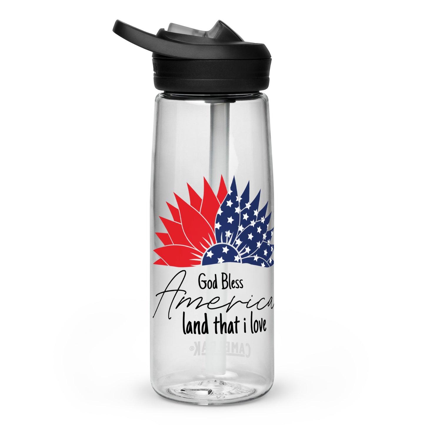 BPA-free Sports Water Bottle "God Bless America"