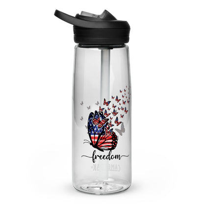 BPA-free Sports Water Bottle "let Freedom fly Butterfly"