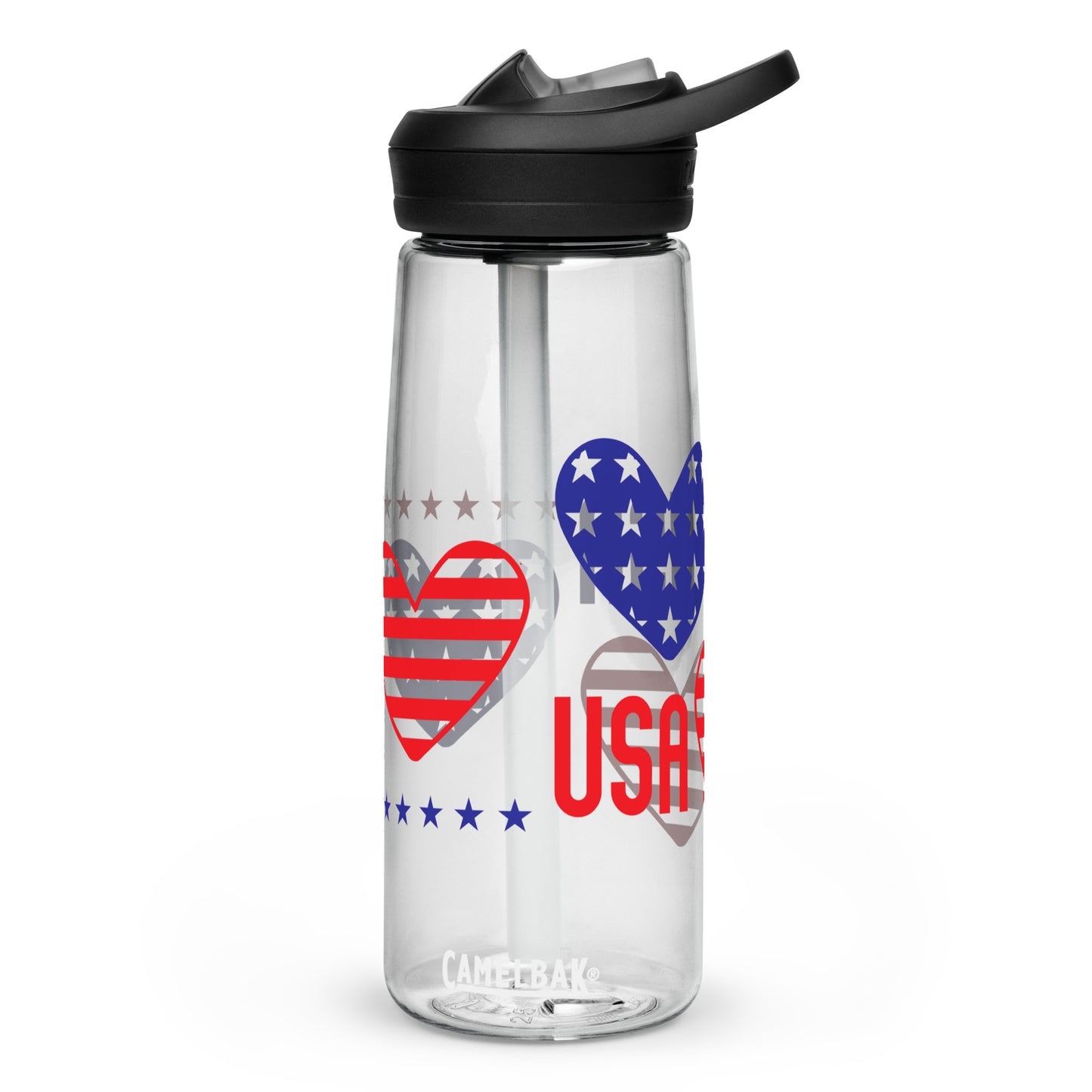 BPA-free Sports Water Bottle "USA Heart"