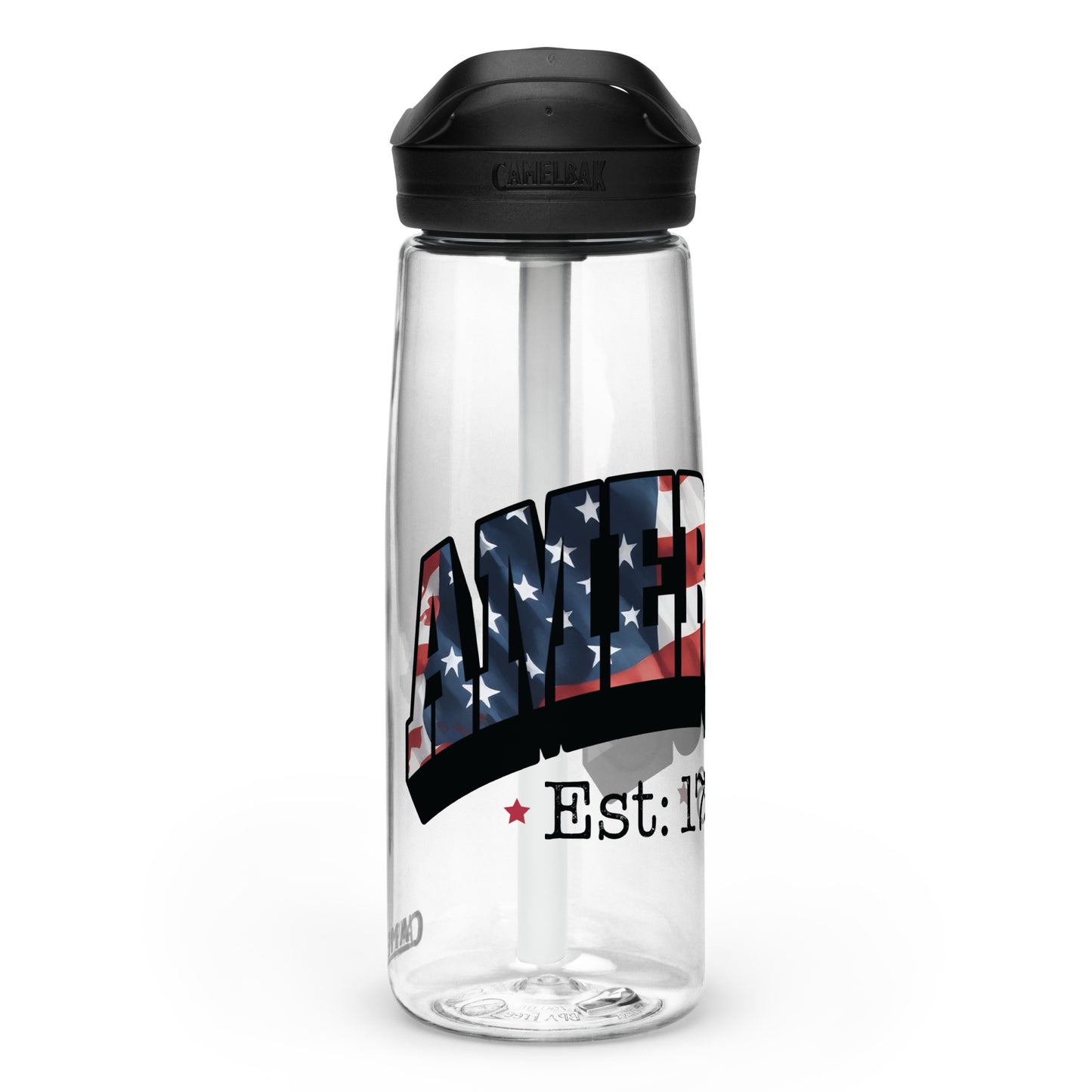 BPA-free Sports Water Bottle  "Americ Est. 1776"