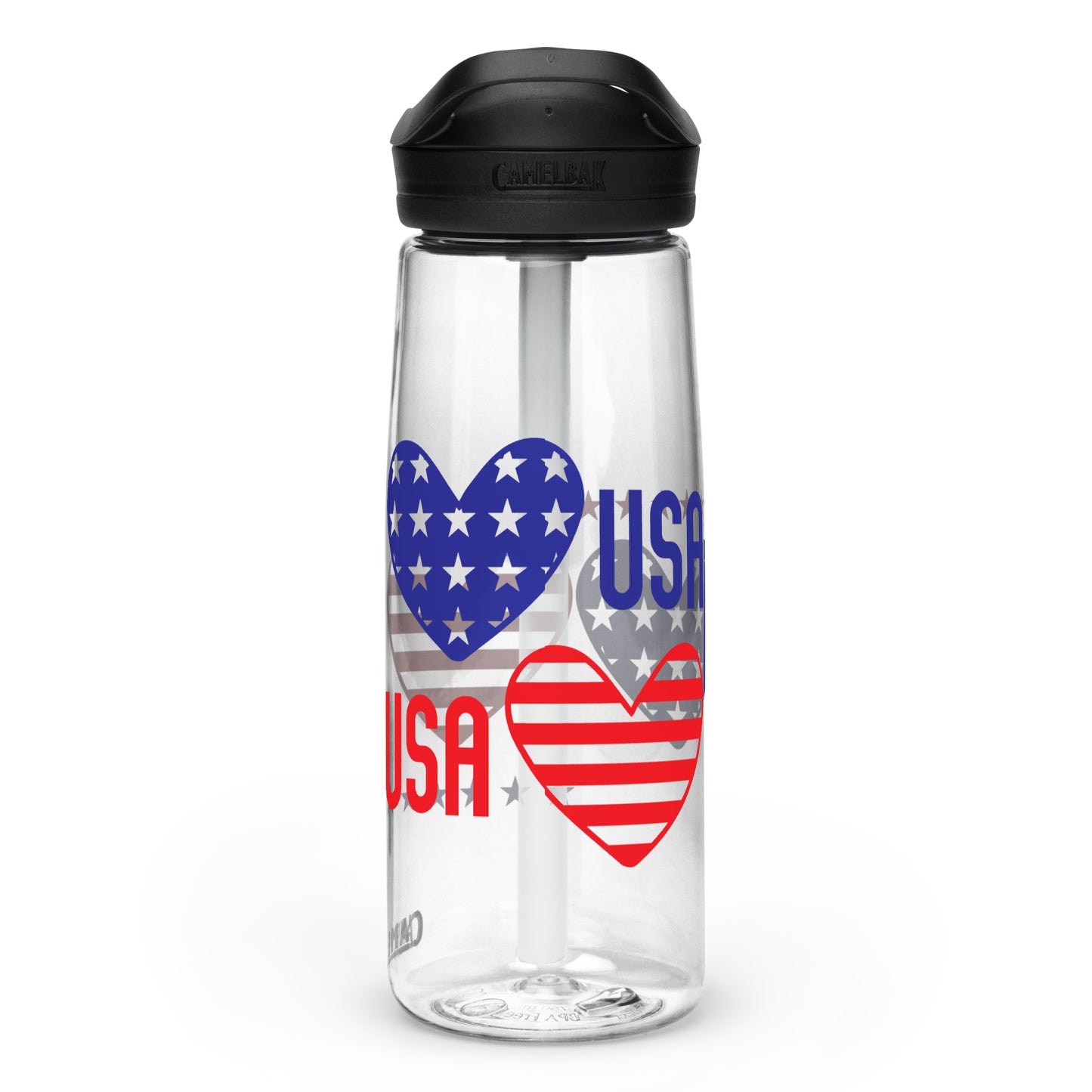 BPA-free Sports Water Bottle "USA Heart"