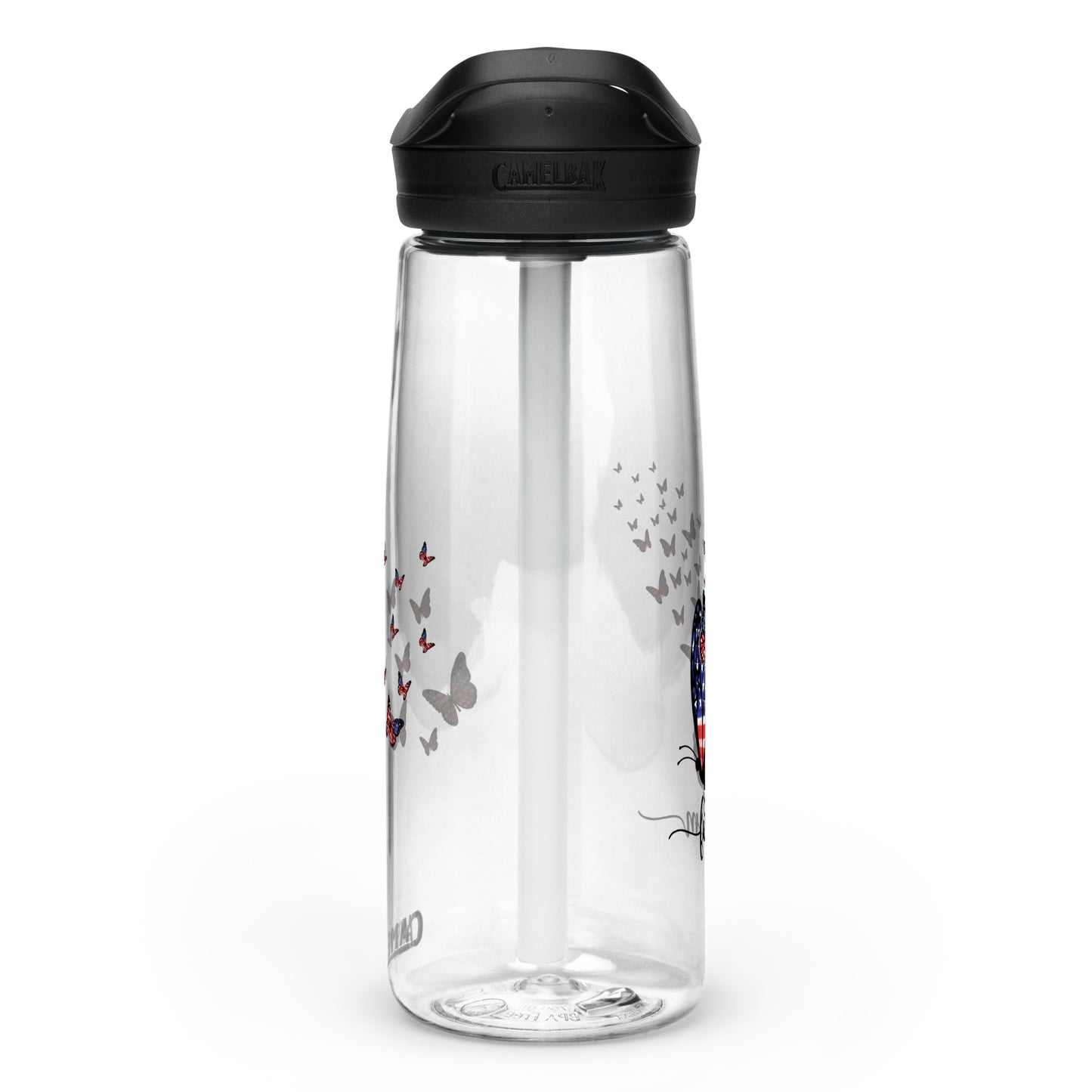 BPA-free Sports Water Bottle "let Freedom fly Butterfly"