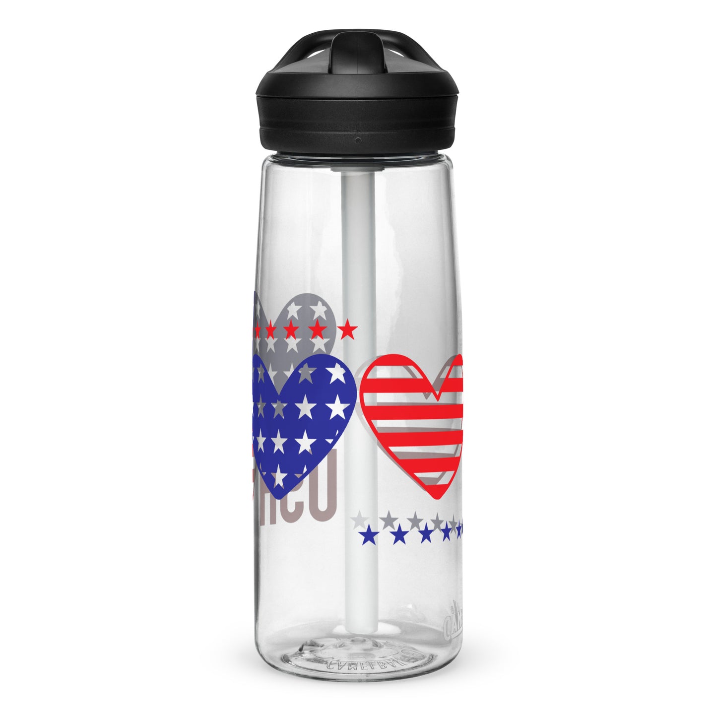 BPA-free Sports Water Bottle "USA Heart"