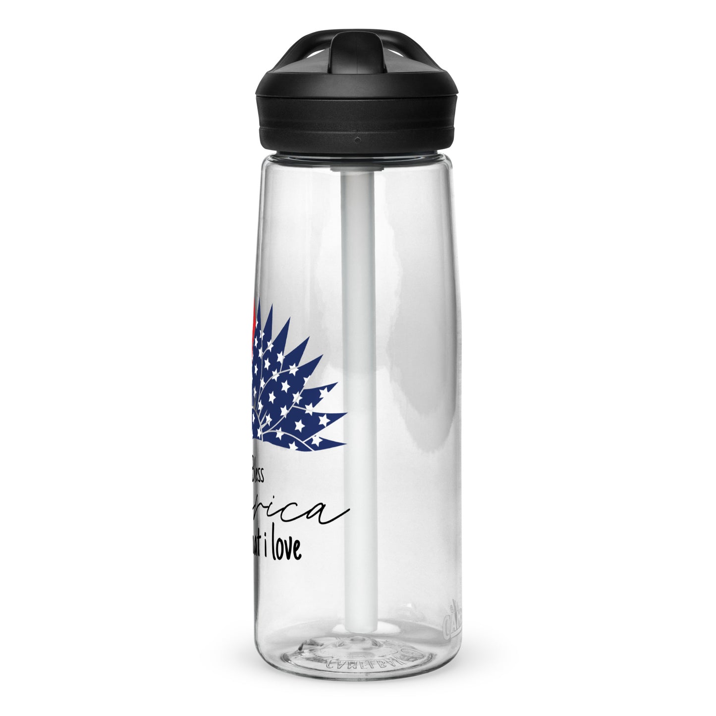 BPA-free Sports Water Bottle "God Bless America"