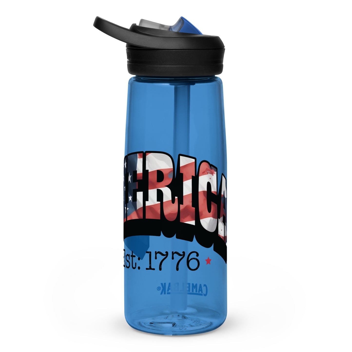 BPA-free Sports Water Bottle  "Americ Est. 1776"