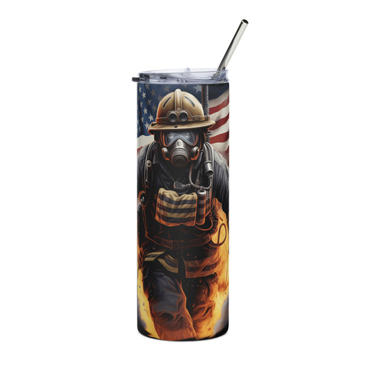 Patriotic Stainless-Steel Tumbler "Firefighter" T810014