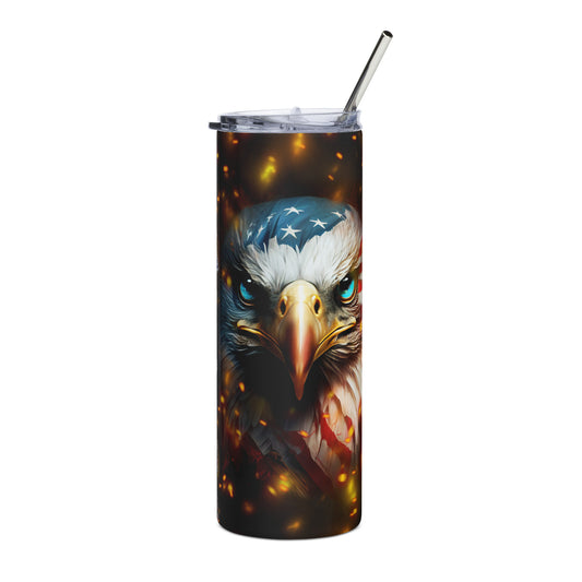 Patriotic Stainless-Steel Tumbler "American Eagle and Flag" T810018