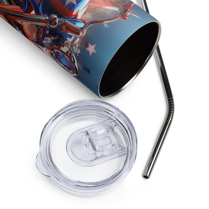 Patriotic Stainless-Steel Tumbler "American Biker" T810024