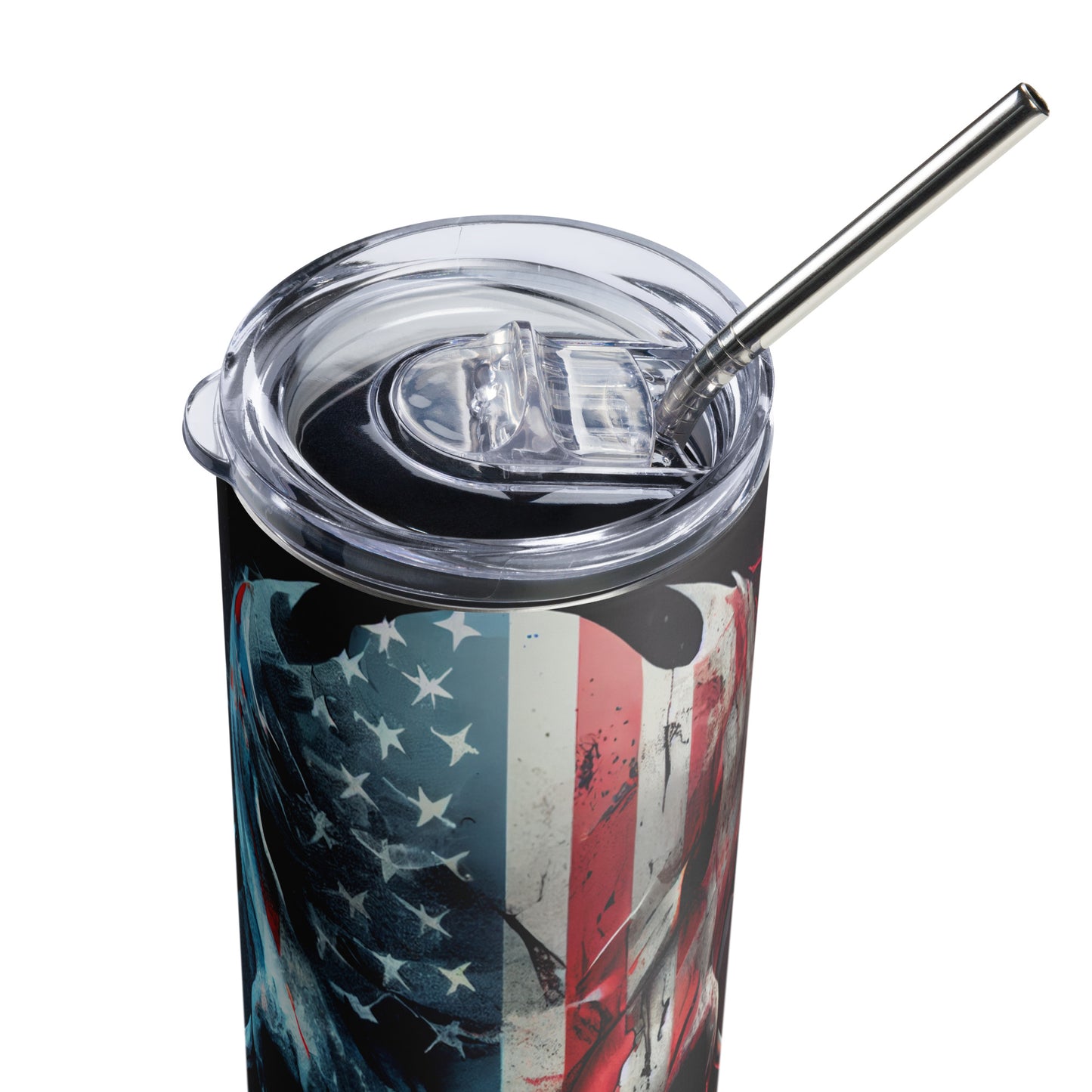 Patriotic Stainless-Steel Tumbler "American Skull" T810013