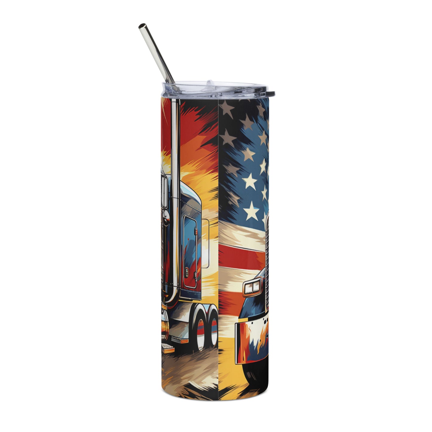 Patriotic Stainless-Steel Tumbler "American Trucker" T810006