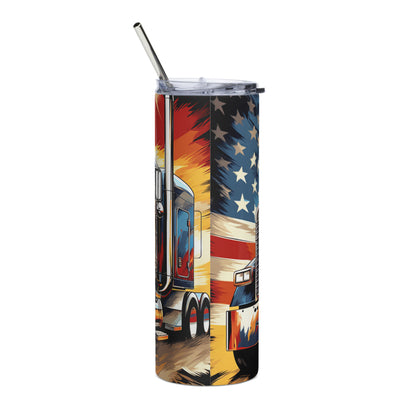 Patriotic Stainless-Steel Tumbler "American Trucker" T810006