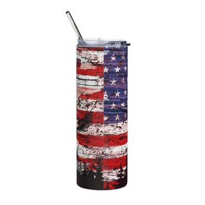 Patriotic Stainless-Steel Tumbler "American Flag Country and Eagle" T810007