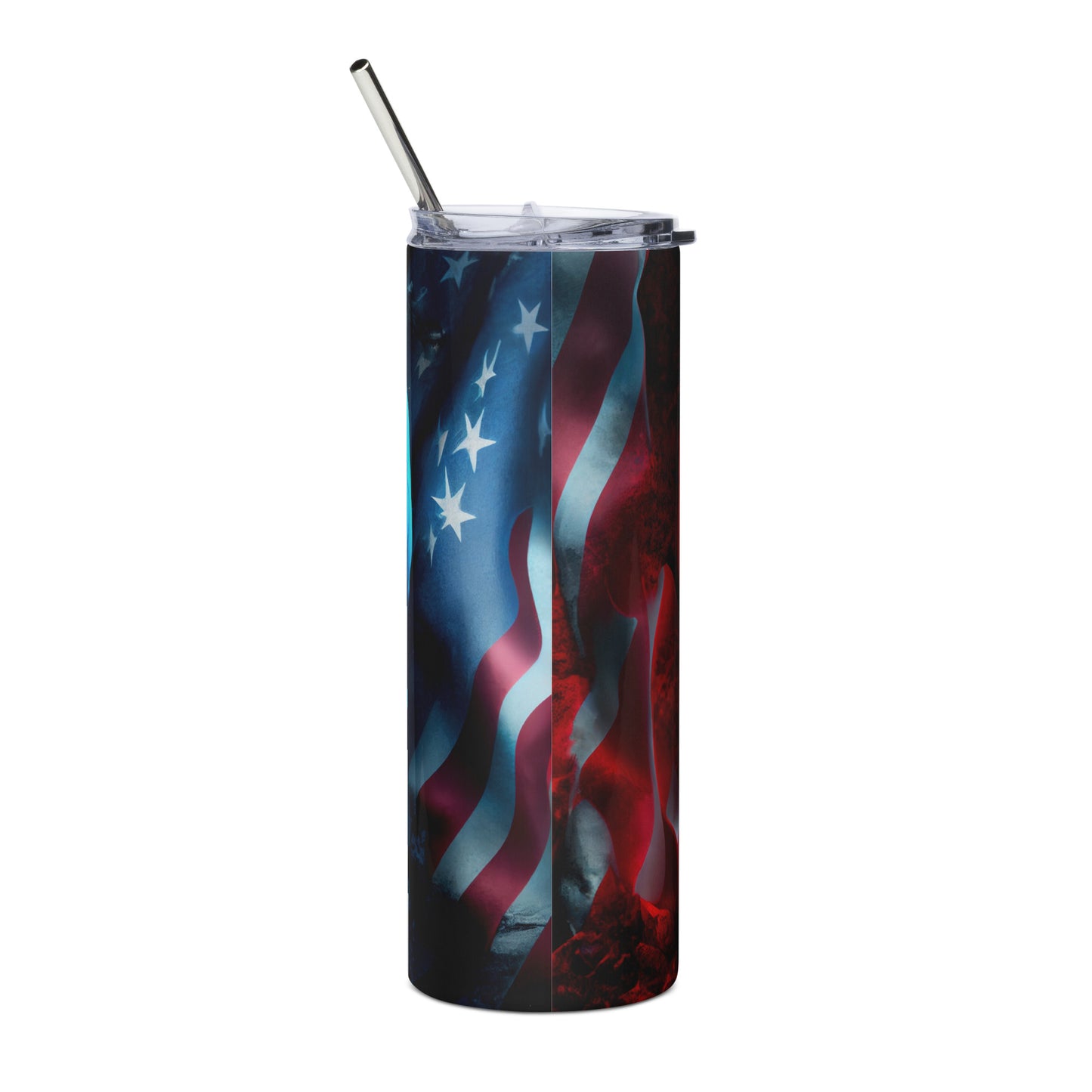 Patriotic Stainless-Steel Tumbler "Glowing Skull" T810012