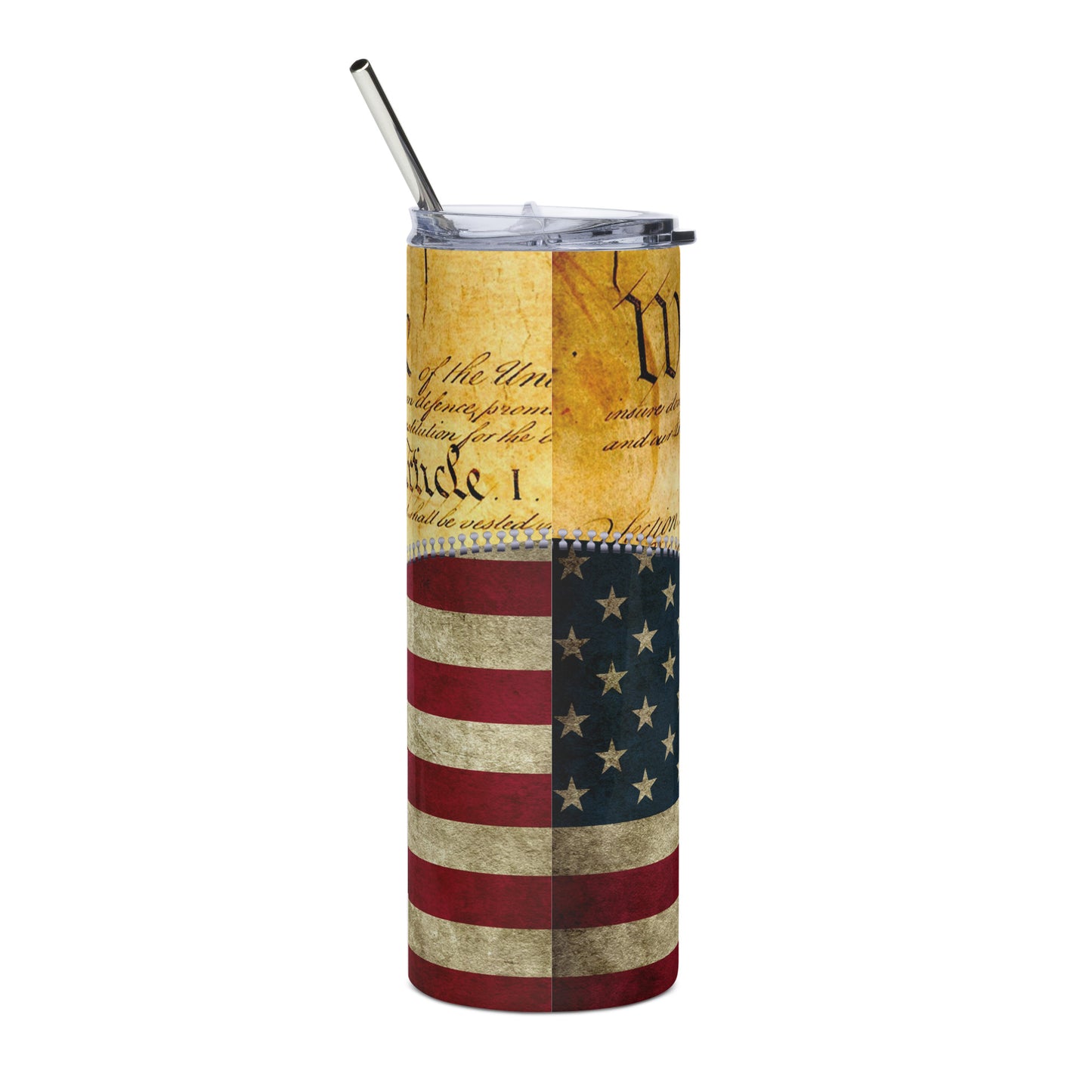 Patriotic Stainless-Steel Tumbler "Unzip - We the People" T810017