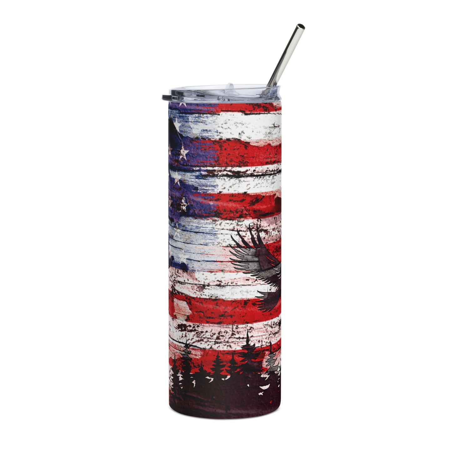 Patriotic Stainless-Steel Tumbler "American Flag Country and Eagle" T810007