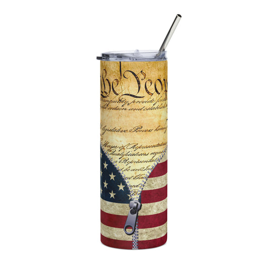 Patriotic Stainless-Steel Tumbler "Unzip - We the People" T810017