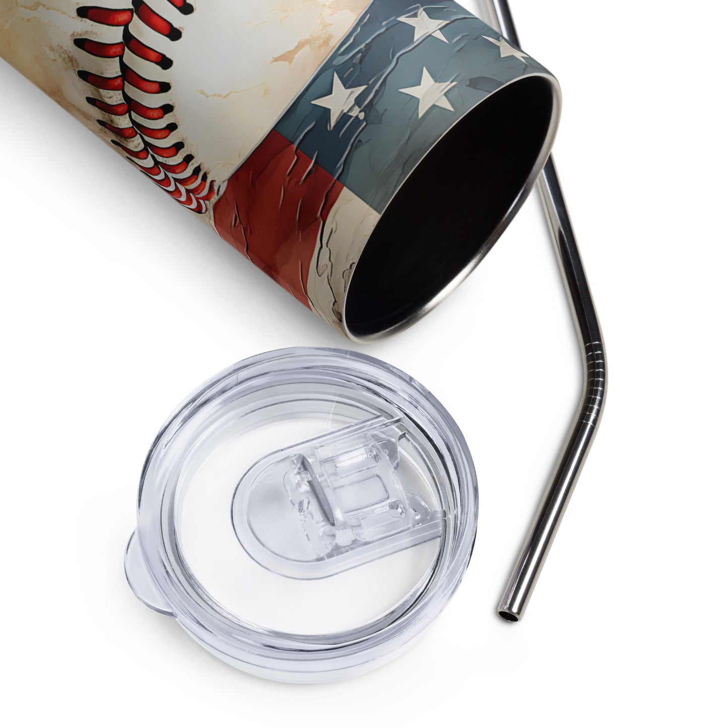 Patriotic Stainless-Steel Tumbler "American Baseball" T810004