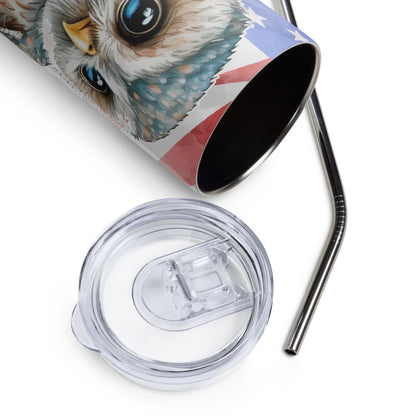 Patriotic Stainless-Steel Tumbler "Patriotic Owl" T810009