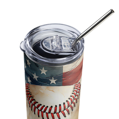 Patriotic Stainless-Steel Tumbler "American Baseball" T810004