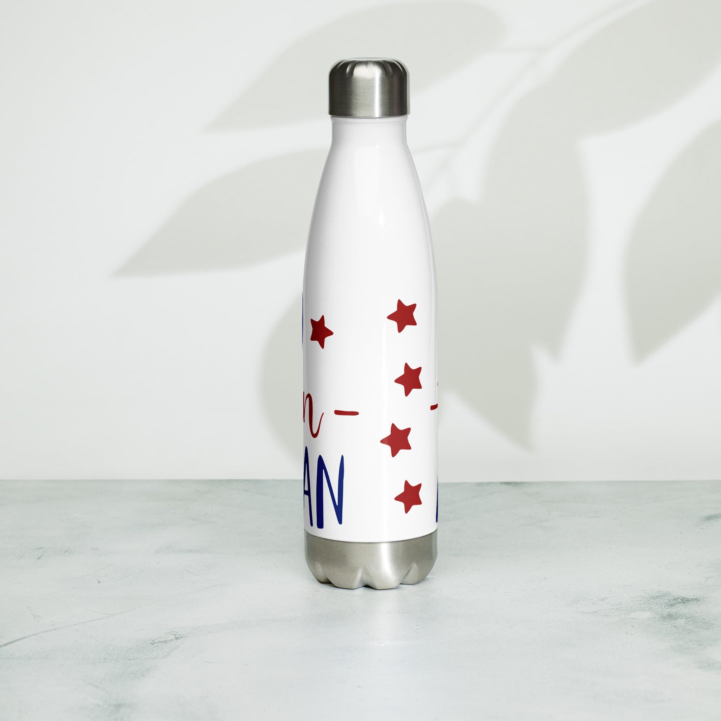 Patriotic Stainless Steel Water Bottle "Proud to be an American" W810004