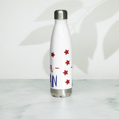 Patriotic Stainless Steel Water Bottle "Proud to be an American" W810004