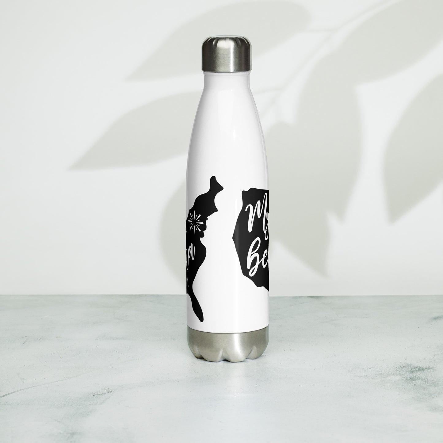 Patriotic Stainless Steel Water Bottle "My Heart belongs to America" W810011