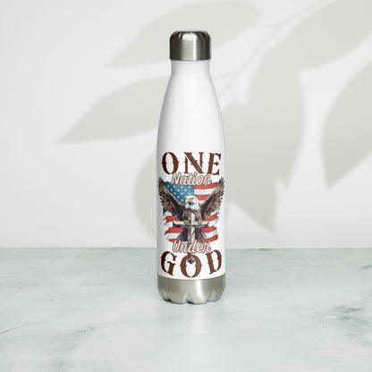 Patriotic Stainless Steel Water Bottle "One Nation under God" W810006