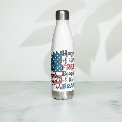 Patriotic Stainless Steel Water Bottle "Home of the Free" W810010