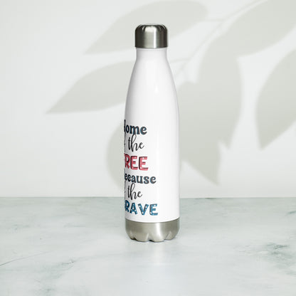 Patriotic Stainless Steel Water Bottle "Home of the Free" W810010